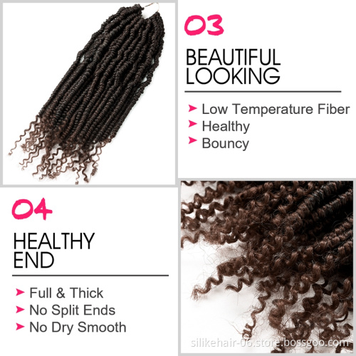Afro twist braid for hair extension Fluffy Spring Twist Hair Extensions Black Burgundy Ombre Crochet Braids synthetic hair